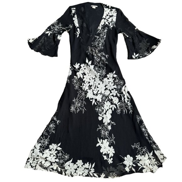 Chelsea Violet Womens Silk Maxi Dress Size Medium Vintage‎ Whimsigoth Black Y2K - Picture 1 of 9